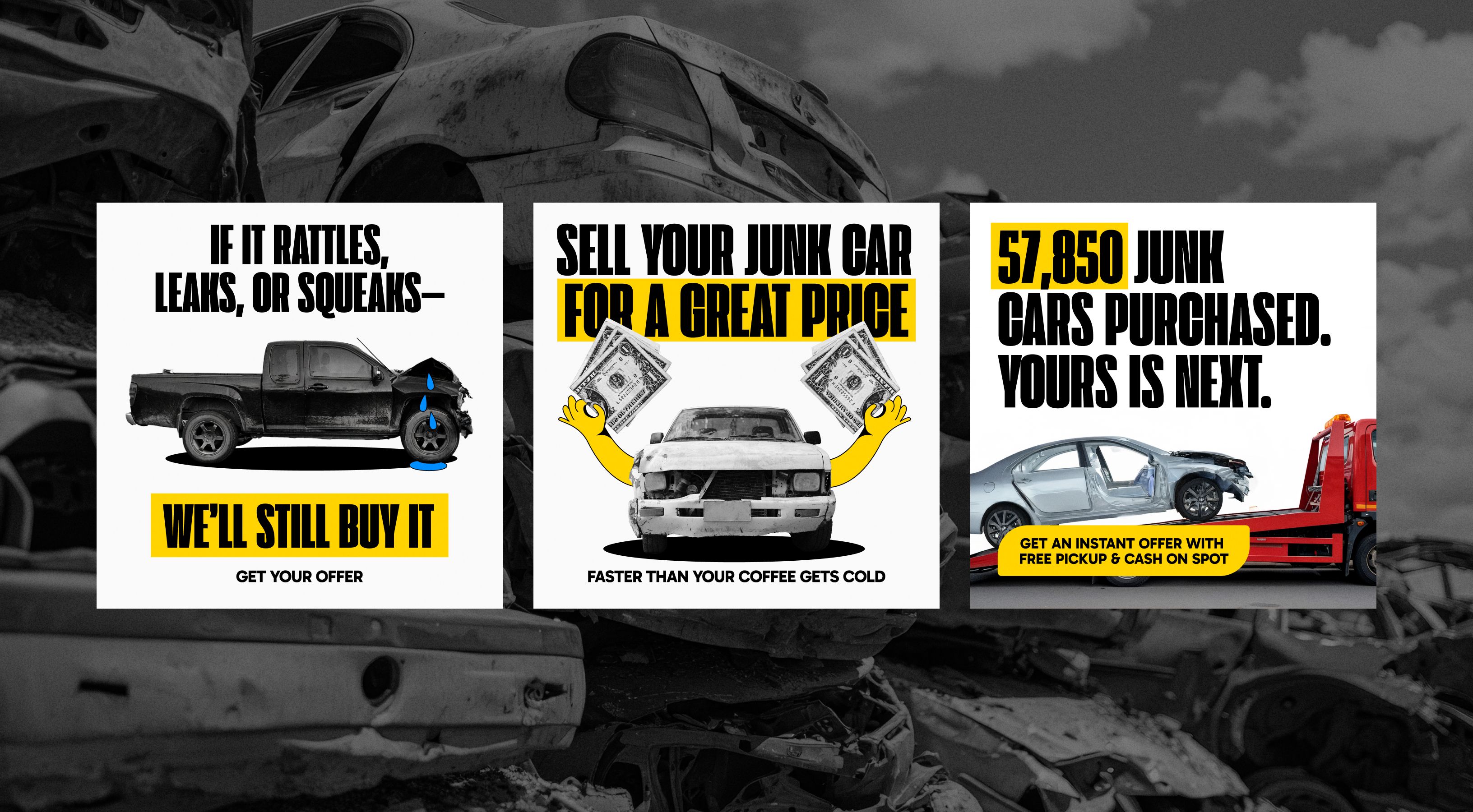 BSC social media posts with junk cars